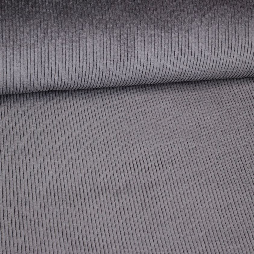 Corduroy-Stretch-Stoff grau