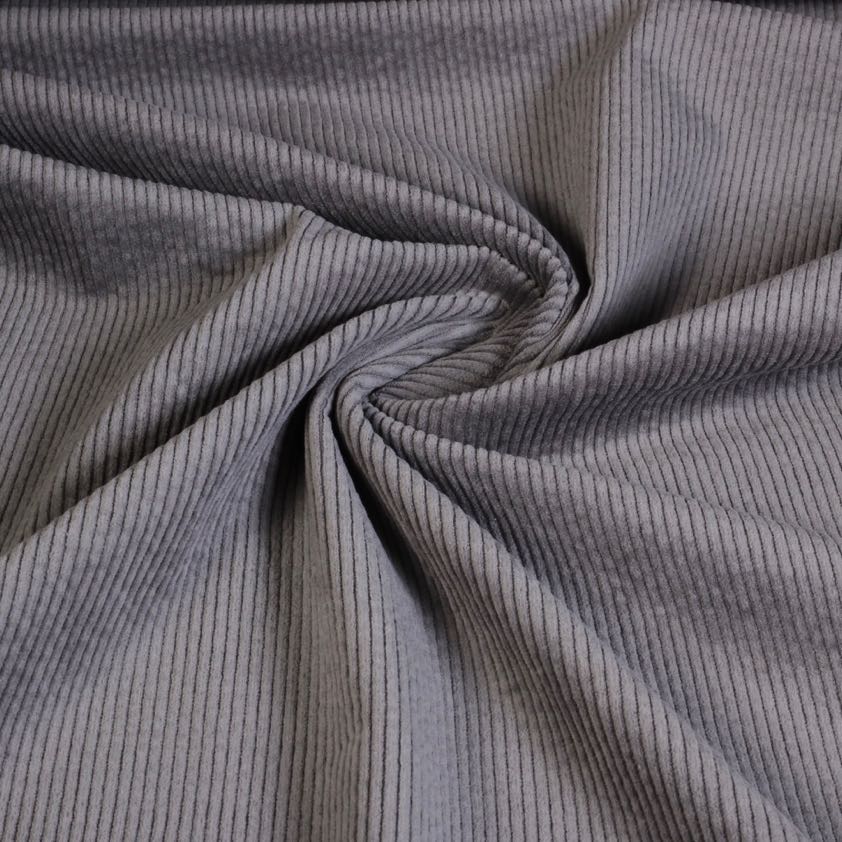 Corduroy-Stretch-Stoff grau