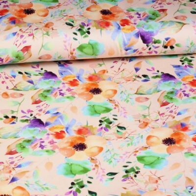 Gewebe Viskose Stretch Twill Blumendruck
