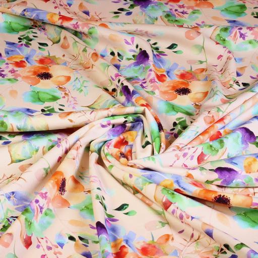 Gewebe Viskose Stretch Twill Blumendruck