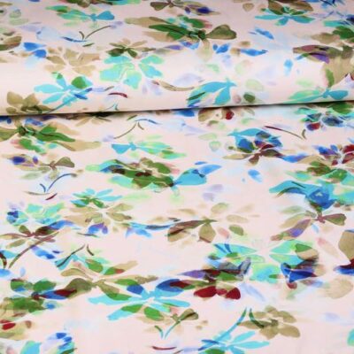 Gewebe Viskose Stretch Twill Blume