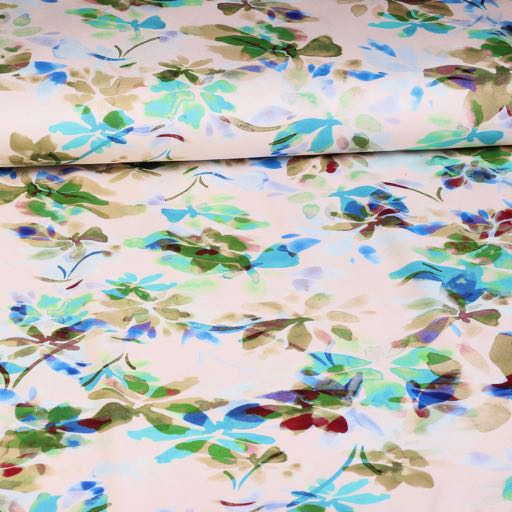 Gewebe Viskose Stretch Twill Blume