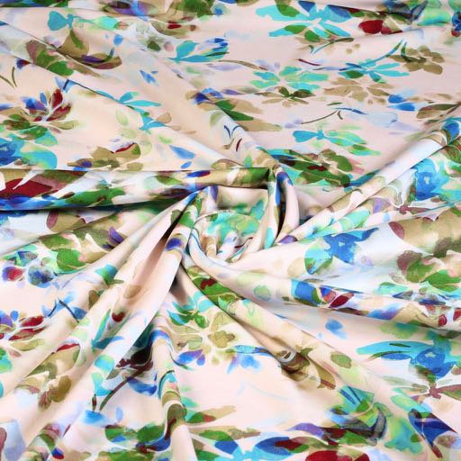 Gewebe Viskose Stretch Twill Blume
