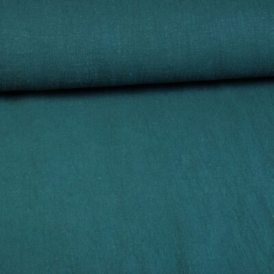 Leinenstoff stone washed petrol