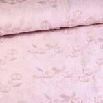 Catchy broderie bloem stof oud roze