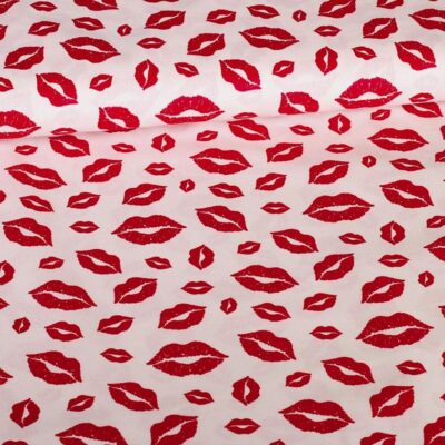 Baumwollstoff Lippen