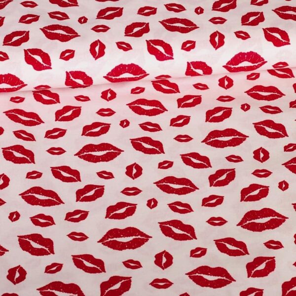 Baumwollstoff Lippen