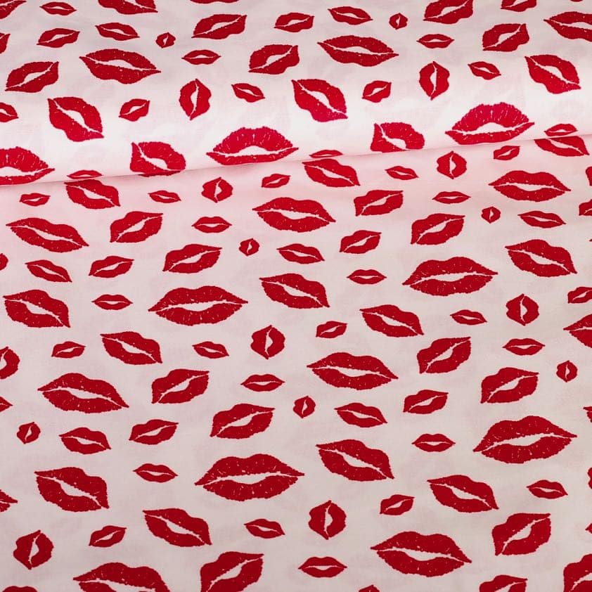 Baumwollstoff Lippen