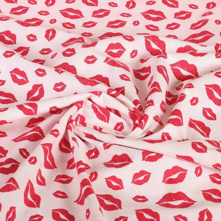 Baumwollstoff Lippen