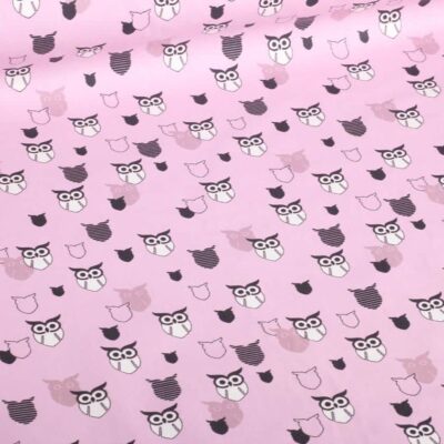 Poplin-Stoff Eule rosa