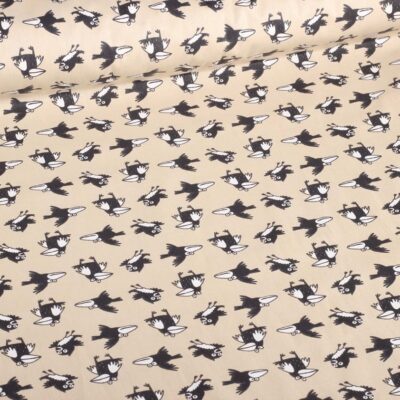 Poplin-Stoff Krähe beige