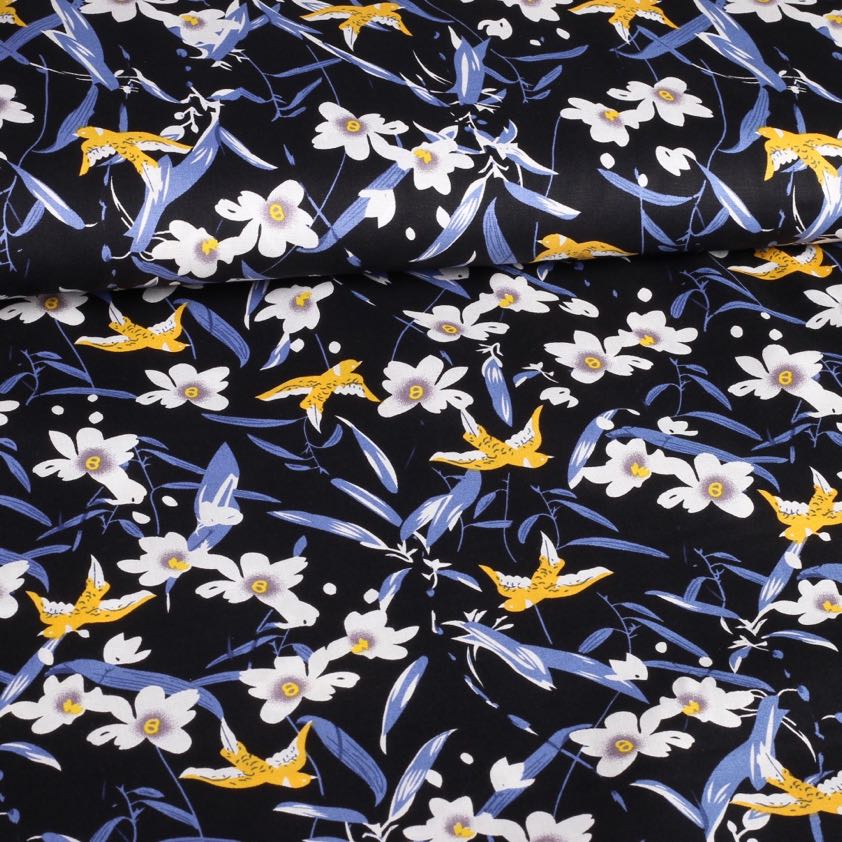 Poplin-Stoff Schwalbe schwarz