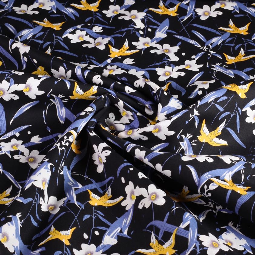 Poplin-Stoff Schwalbe schwarz