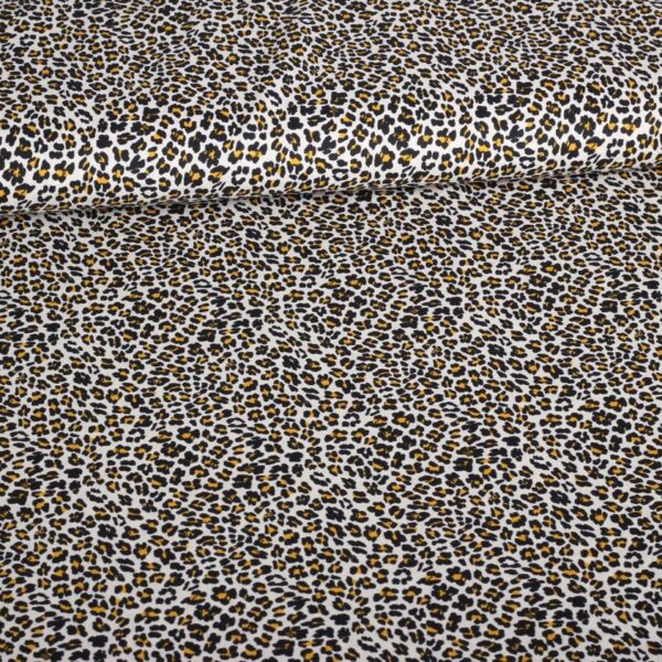 Baumwollstoff Leopard beige