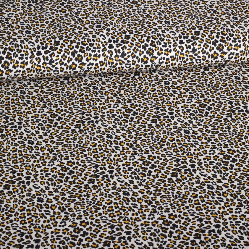 Baumwollstoff Leopard beige