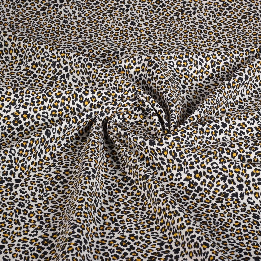 Baumwollstoff Leopard beige