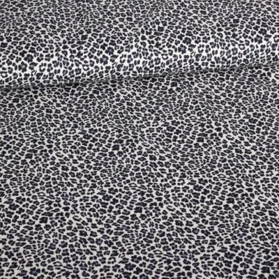 Katoen-Stoff Leopard grau