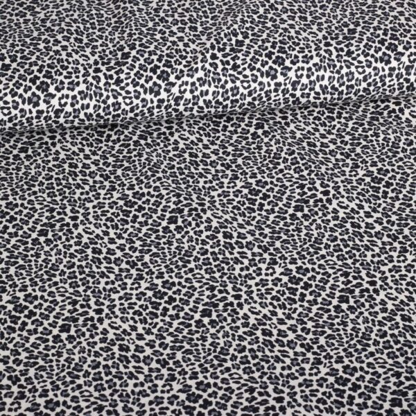 Katoen-Stoff Leopard grau