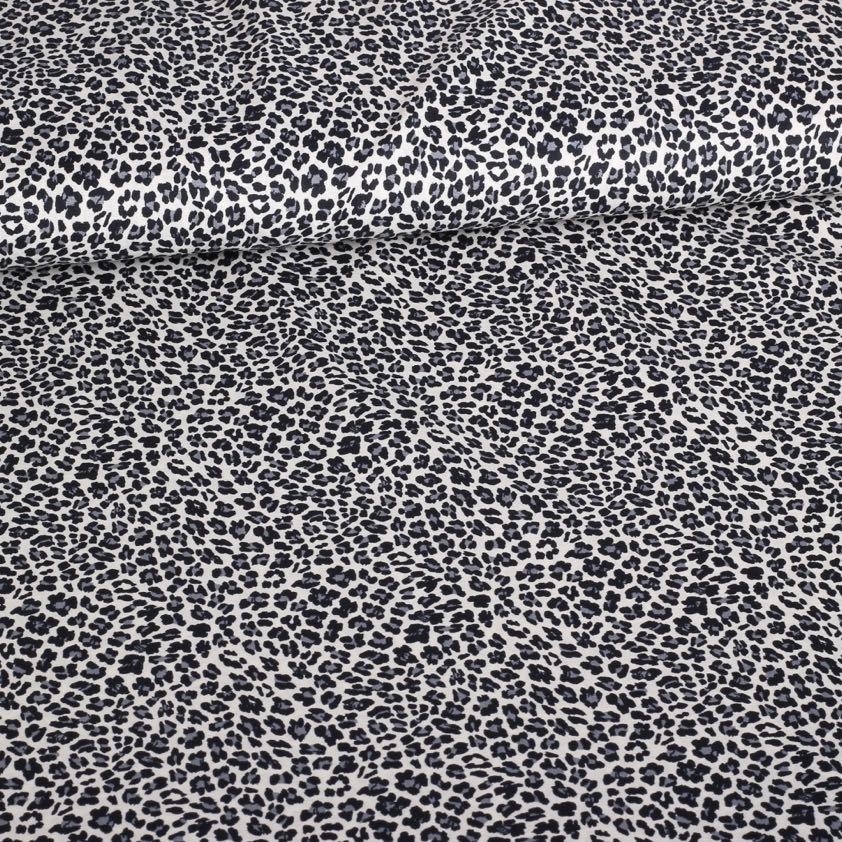 Katoen-Stoff Leopard grau