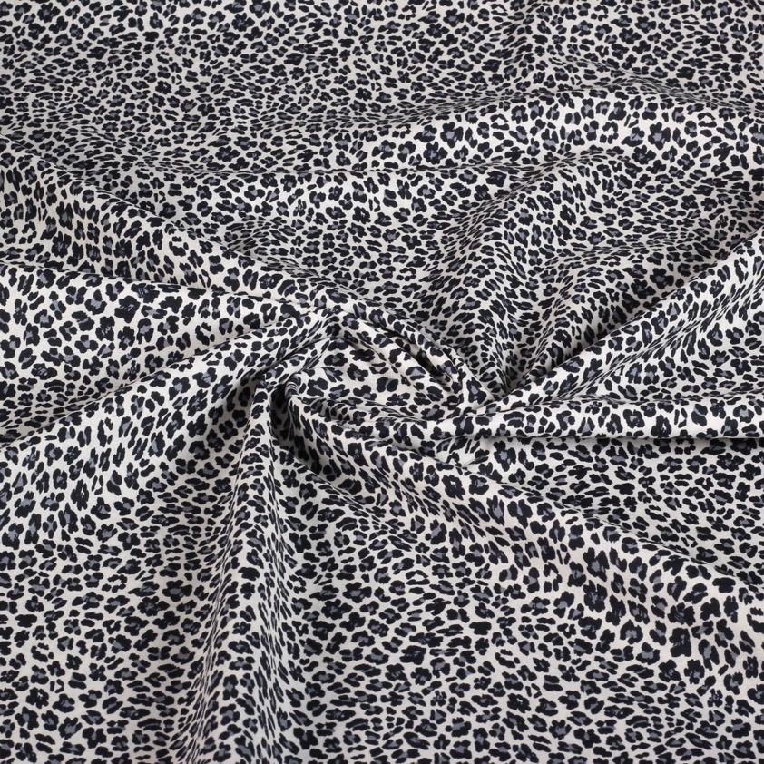 Katoen-Stoff Leopard grau