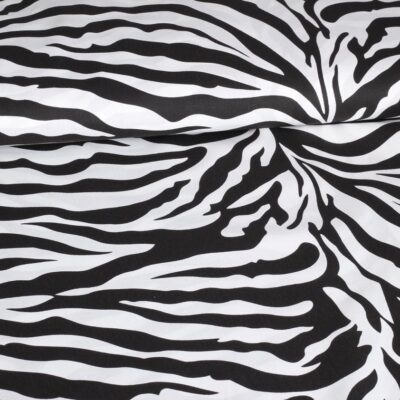 Poplin-Stoff Zebra schwarz weiß