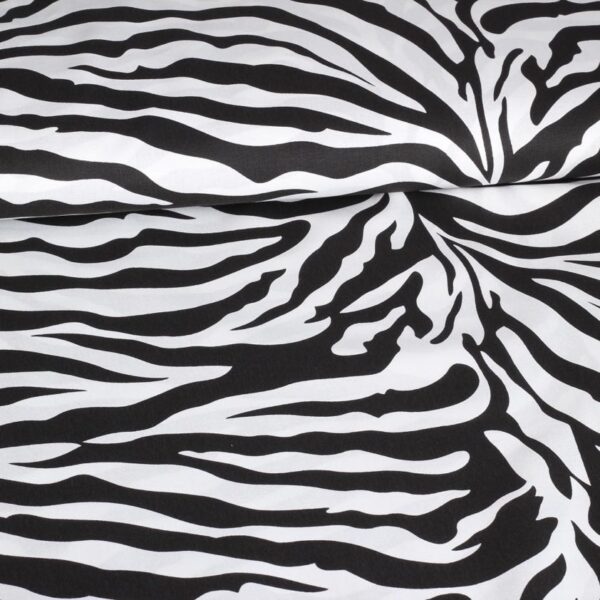 Poplin-Stoff Zebra schwarz weiß