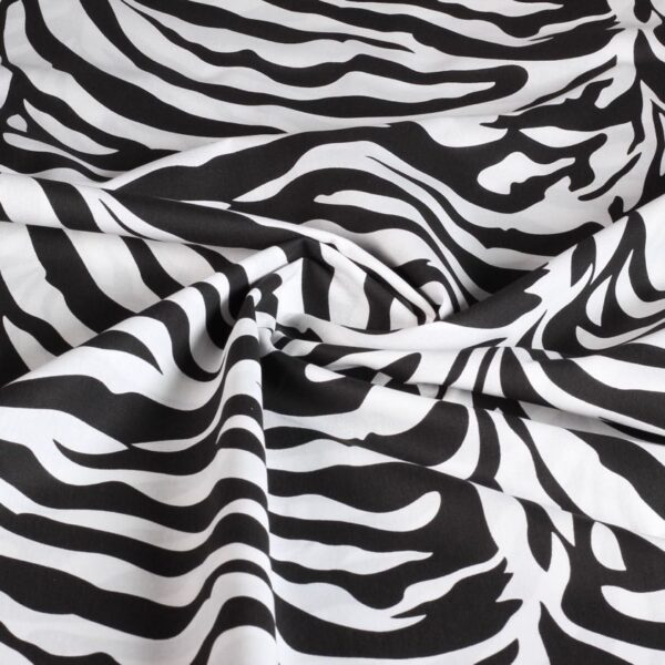Poplin-Stoff Zebra schwarz weiß