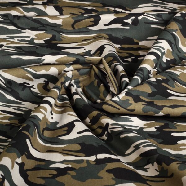 Poplin-Stoff Camouflage grün