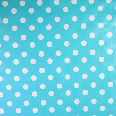 Tischdecke deluxe aqua mit weißem Punkt
