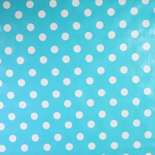 Tischdecke deluxe aqua mit weißem Punkt
