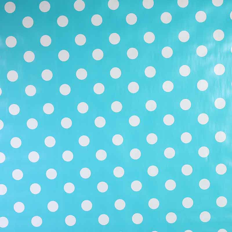 Tischdecke deluxe aqua mit weißem Punkt