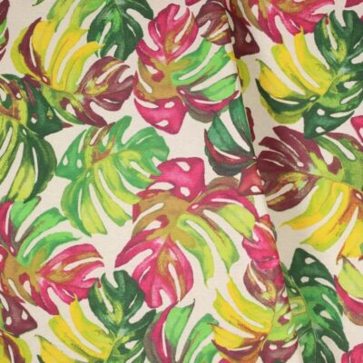 Tafelzeil Leinenlook Blume Rot