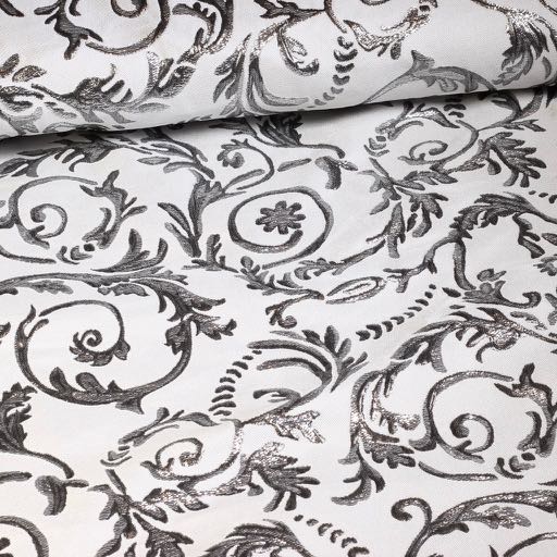 Barock Jacquard Weiß/Silber