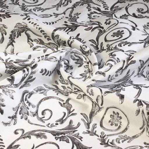 Barock Jacquard Weiß/Silber