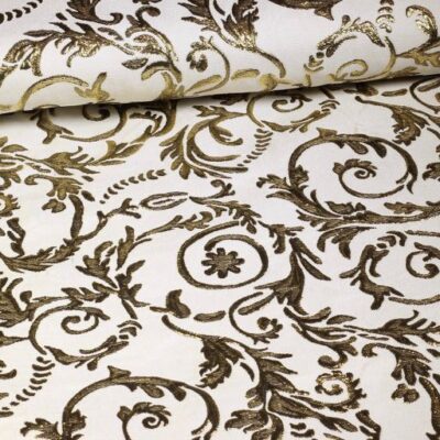 Barock-Jacquard weiß/gold
