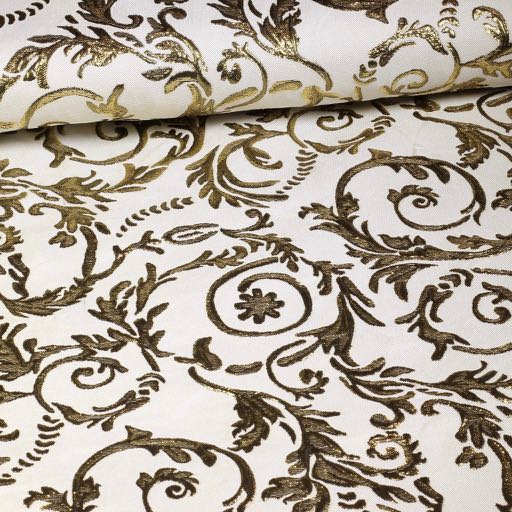 Barock-Jacquard weiß/gold