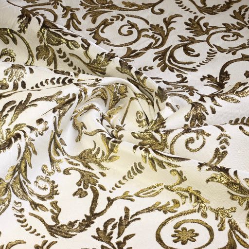 Barock-Jacquard weiß/gold