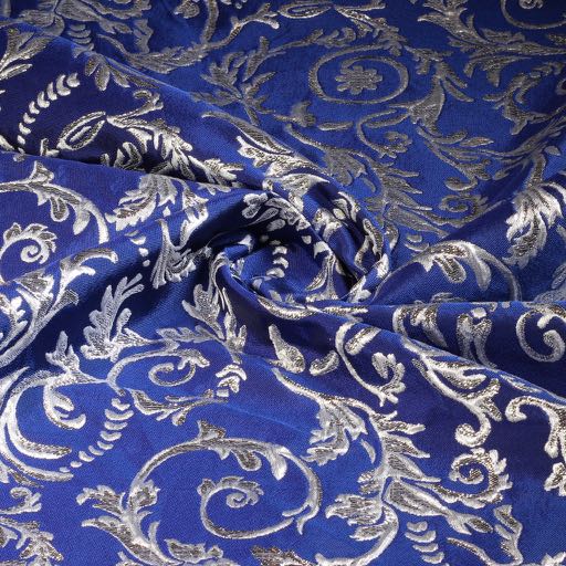 Barock-Jacquard kobalt/silber