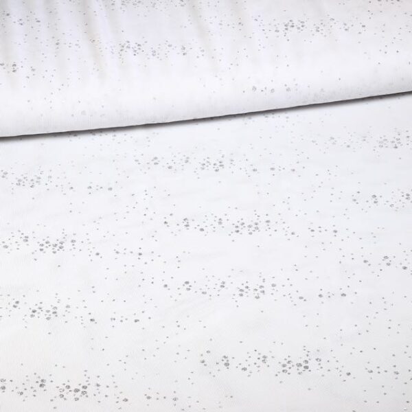 Glitter Spot Mesh Stoff Weiß