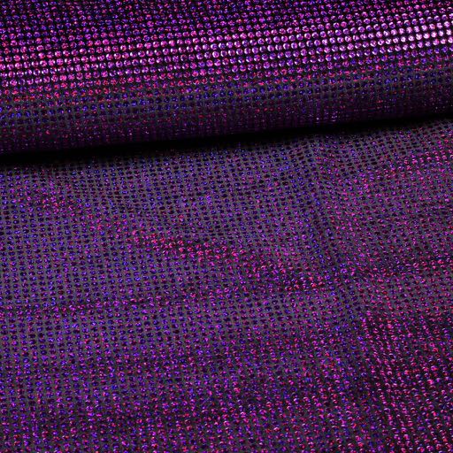Samt Stoff Stretch Hologramm Pailletten Lila