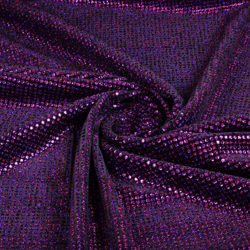 Samt Stoff Stretch Hologramm Pailletten Lila