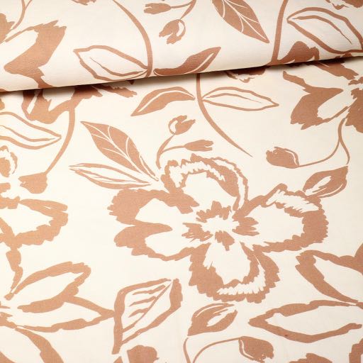 Crepe Viskose Floral Camel