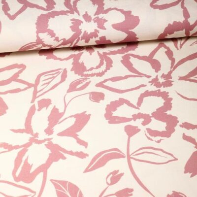 Crepe Viskose floral dusty pink