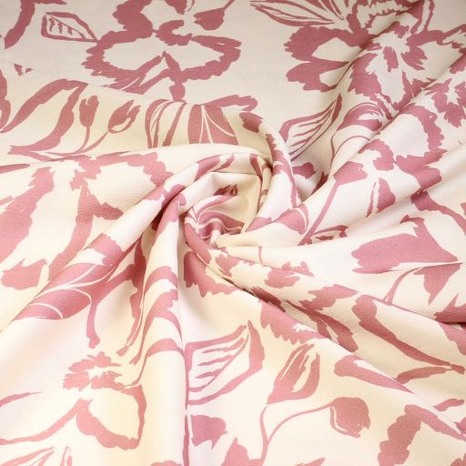 Crepe Viskose floral dusty pink