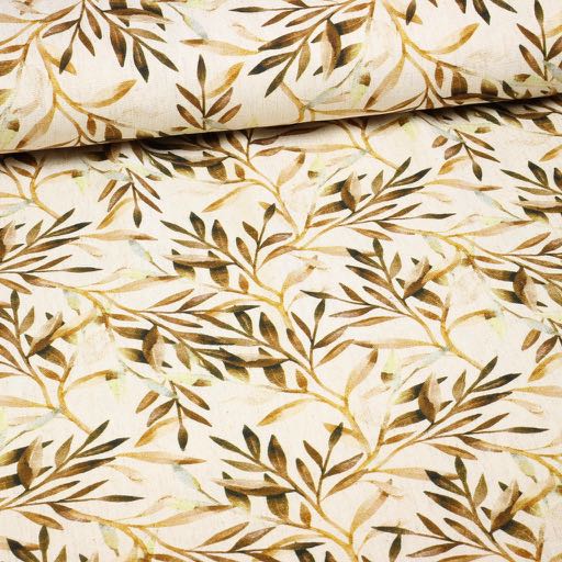 Leinen-Viskose bedruckt floral 1