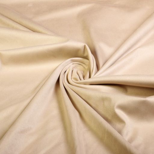 Stretch Veloursleder Stoff beige / ecru