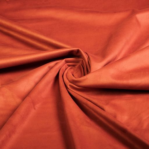 Stretch Wildleder Stoff Ziegelrot