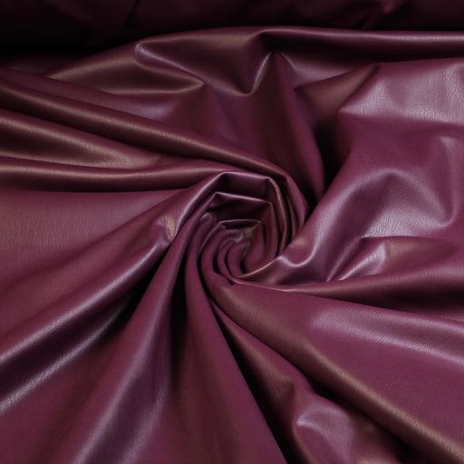 Stretch-Leder / Velours Stoff Bordo / Bordeaux