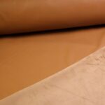 Stretch-Leder / Velourstoff Cognac