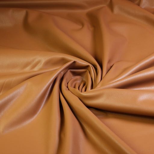Stretch-Leder / Velourstoff Cognac